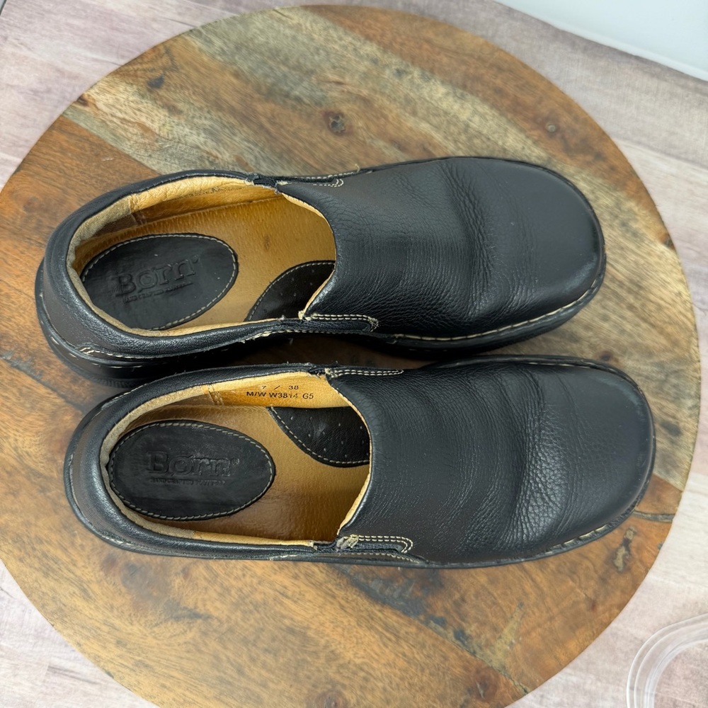 Born Black Slip-On Leather Casual Shoes - Size: 7 - Picture 5 of 8